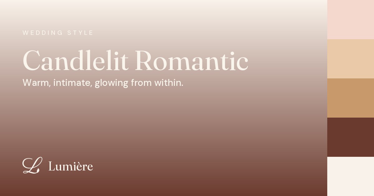 Candlelit romantic wedding table setting from the Lumière wedding style quiz